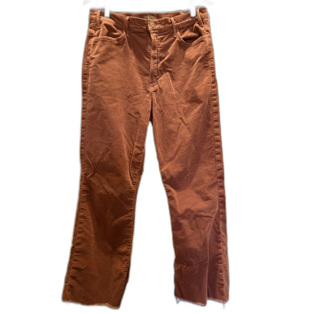 Mother Insider Crop Step Fray Hopscotch Corduroy Pants Size 32